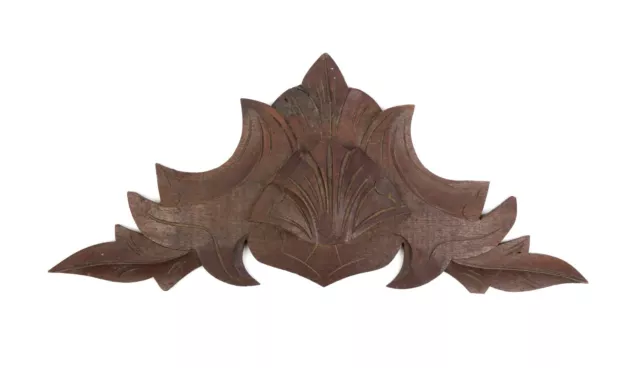 Antique 19th C Victorian Walnut Carved Architectural Element Crest Pediment