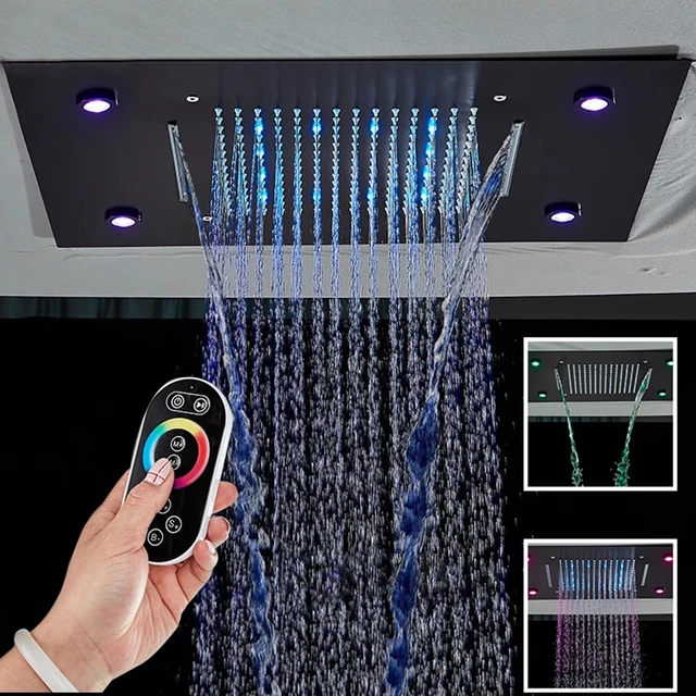 COLOR CHANGING LED Rain&Waterfall Shower Head with Remote Control