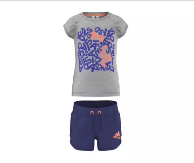 Adidas Kleinkinder Junior Hemd & Shorts Set Tolles Geschenk BNWT S21679