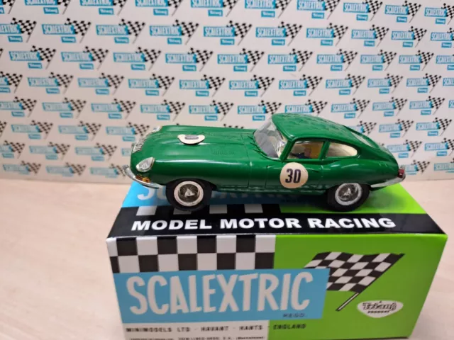 Scalextric  C34  Spanish Jaguar E Type  Re-Pro Box Totally Complete No Cracks!!!