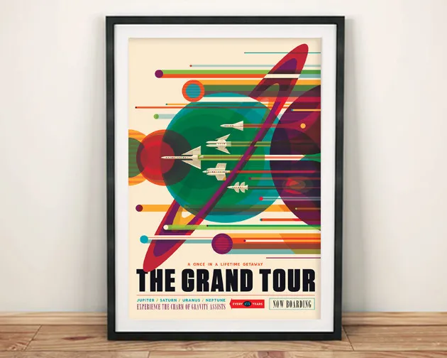 NASA POSTER: Grand Tour Retro Space Travel Print by JPL, Visions of the Future