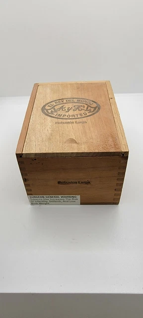 (2) El Rey Del Mundo  Robustos Suprema Wood Cigar Box Empty - 8.25" x 4.75" x 4"