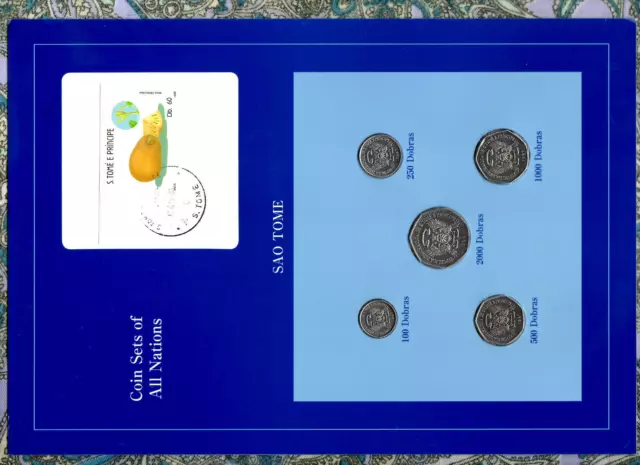 Coin Sets of All Nations Sao Tome 1997 UNC 2000,1000,500,200,100 Dobras