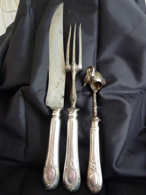 Ménagère de couverts salade et à Gigot anciens art déco argent minerve