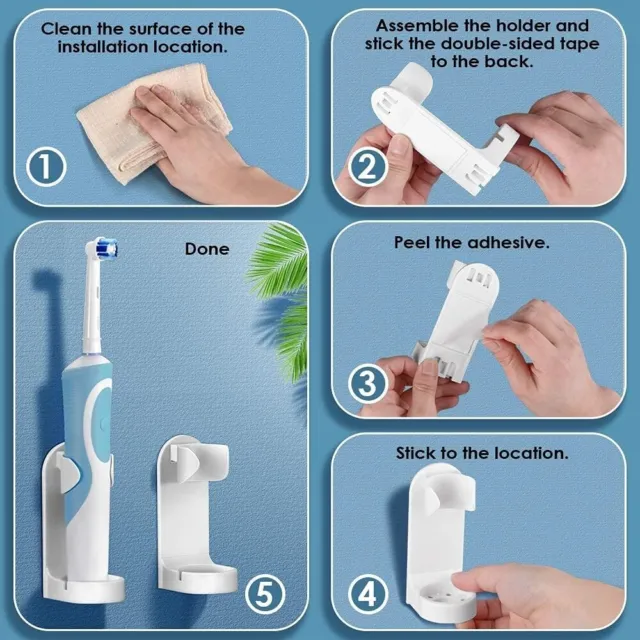 Electric Toothbrush Holders Wall Mounted Electric Toothbrush Holder Pack of 4