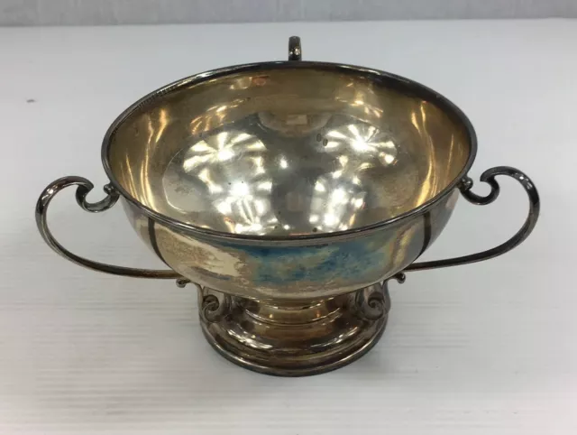 Antique 1911 James Deakin & Sons Solid Silver Three Handled Bowl 8cm In Height