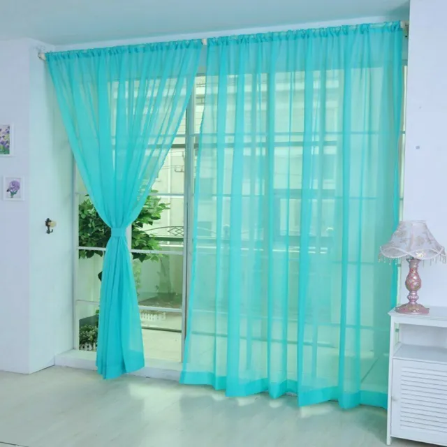Window Curtains Tulle Modern Voile Curtain Window Drapes for Kitchen Living Room