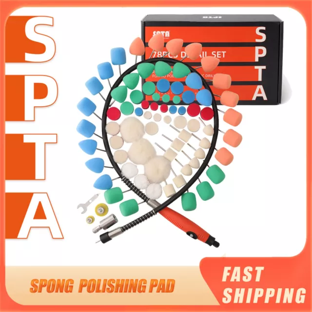 SPTA Mini Polishing Detailing Pads Kit Extention Tools for Rotary Polisher Drill