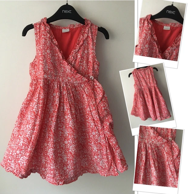 Next Girls ditsy floral wrap lined Summer party Holiday Dress 3 years