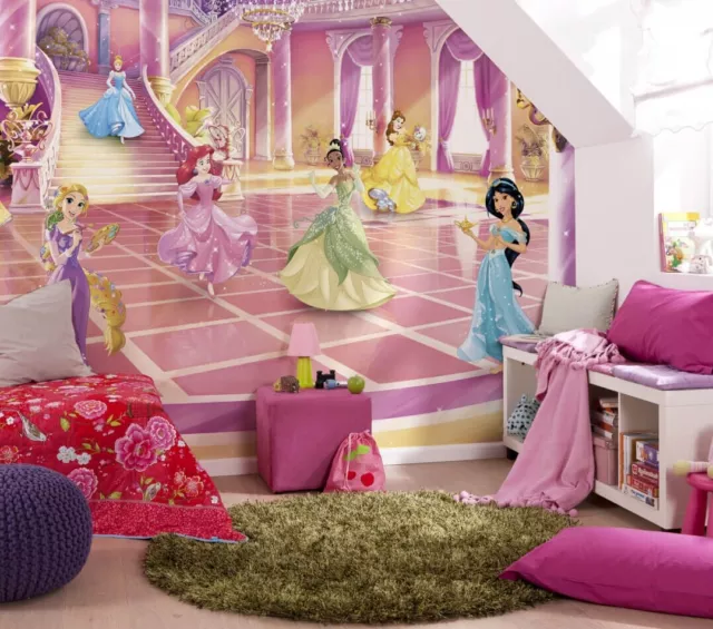 Girls bedroom Disney Characters Wall Mural photo Wallpaper pink decor Princess