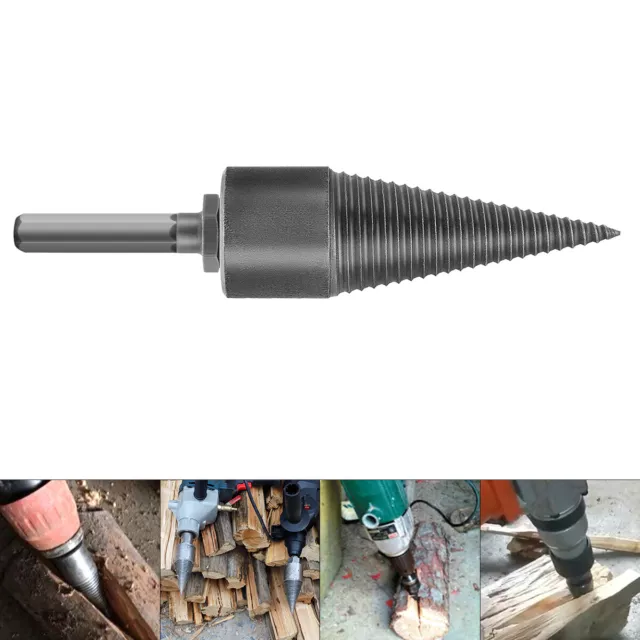 Firewood Drill Bit Hex Shank Wood Cone Log Splitter Screw Splitting Driver 30mm