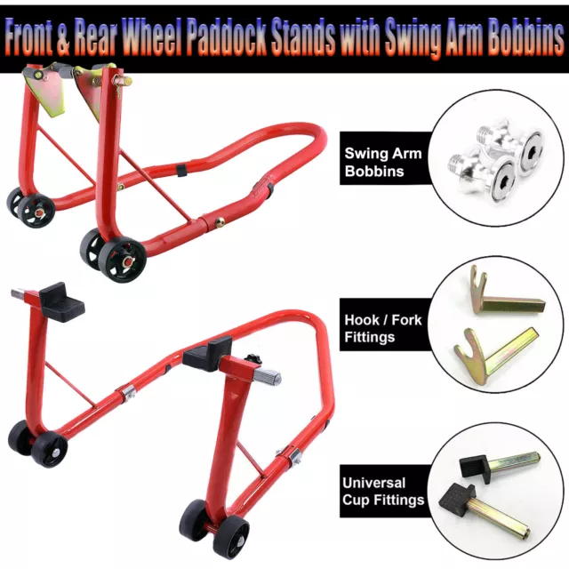 Honda Motorcycle Super Bike Front & Rear Easy Lift Track Paddock Stand Set Pair