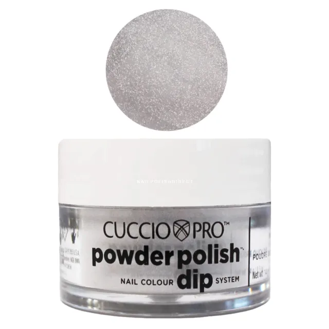 Cuccio Pro Powder Polish - Nail Dip System - Silver Silver Glitter 14g