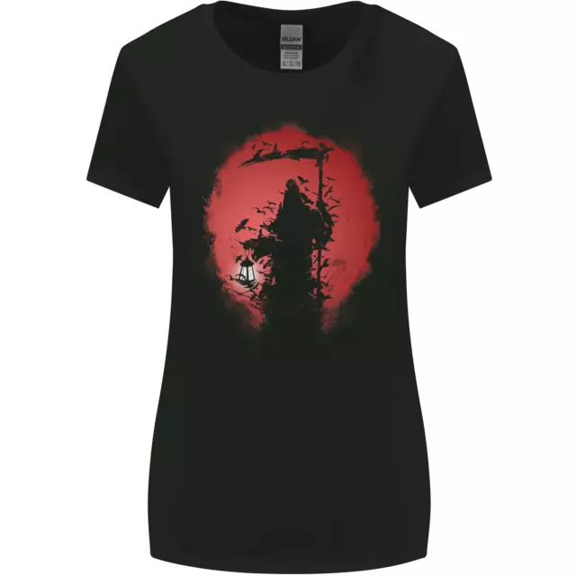 T-shirt donna Afterlife Grim Reaper Death Gothic Skull taglio più largo