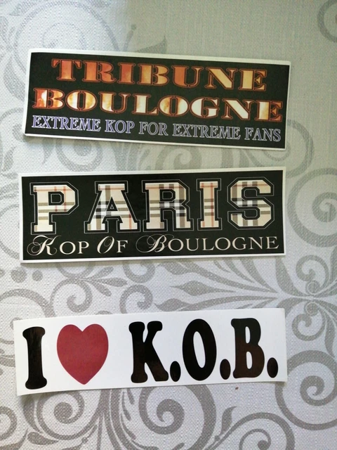 lot de 3 stickers Paris SG PSG FANS ULTRAS KOB 2010 AUTOCOLLANTS Boulogne