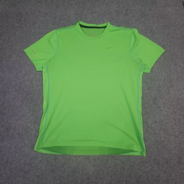 Nike Shirt Mens MEDIUM green short sleeve dri fit activewear TShirt Size M