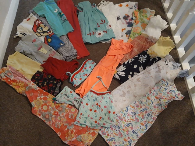 Girls Summer Clothes Bundle 5-6yrs Swimwear dresses Tu Monsoon Next M&S 21 items