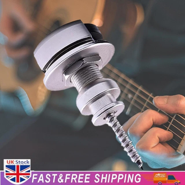 2 Pcs Guitar Strap Button Locks Guitar Strap Locks Set with Mounting Screws