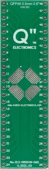 Adaptateur PCB QFP48,LQFP48,SQFP48,TQFP48 0.50mm à DIP 0.6". [FR]