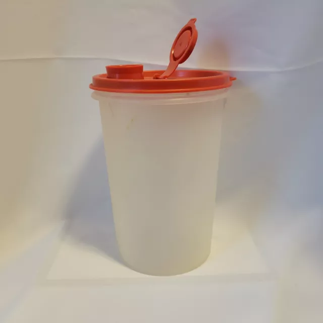 Vintage Tupperware 321-7 Sheer Round Storage Container Canister w pour  spout lid