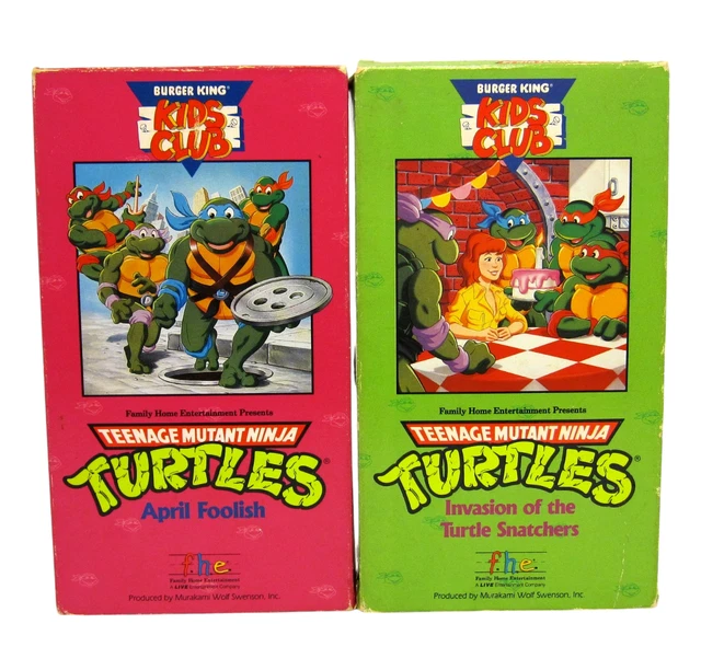 VINTAGE TEENAGE MUTANT Ninja Turtles Burger King Kids Club VHS Lot ...
