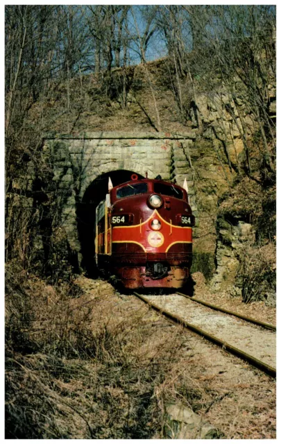 Chicago Madison & Northern F7A #564 Belleville WI Monticello Tunnel Postcard
