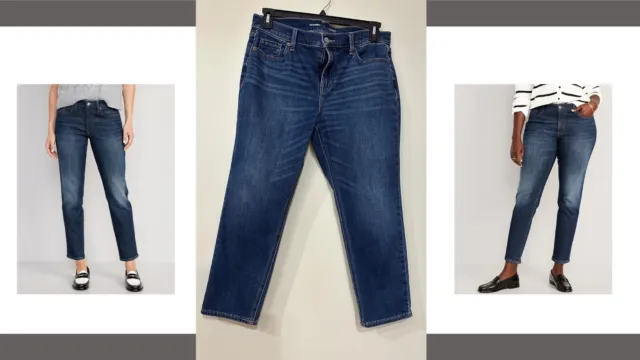 Old Navy Womens Jeans Size 10 Boyfriend Mid Rise Straight Leg Medium Wash Blue