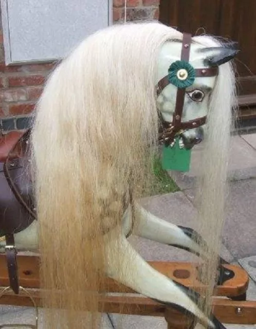 BEST Quality Rocking Horse Hair Mane,Tail & Forelock set ON HIDE -BLONDE S, M, L