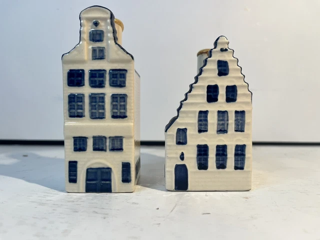 KLM Delft Blue BOLS Amsterdam House #42 #44 Empty Collectible Bottle