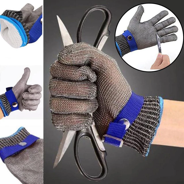Guanti in acciaio inox resistenti al taglio protettori mani guanti in acciaio XS-3XL D9J6