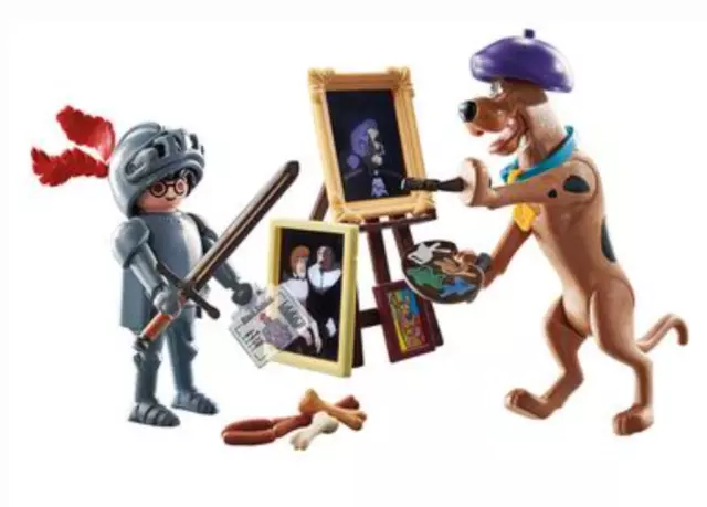 Playmobil Figurine Lot 2 Personnage Scooby-Doo Chien Peintre + Chevalier