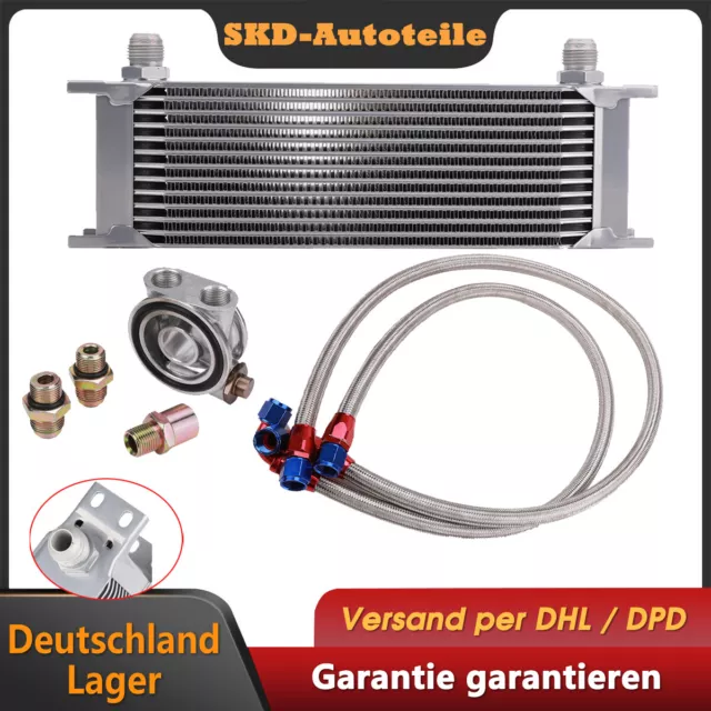 Universal Nachrüstsatz Kit Ölkühler 13 Reihen AN10+Anschluss-Set + Thermostat DE