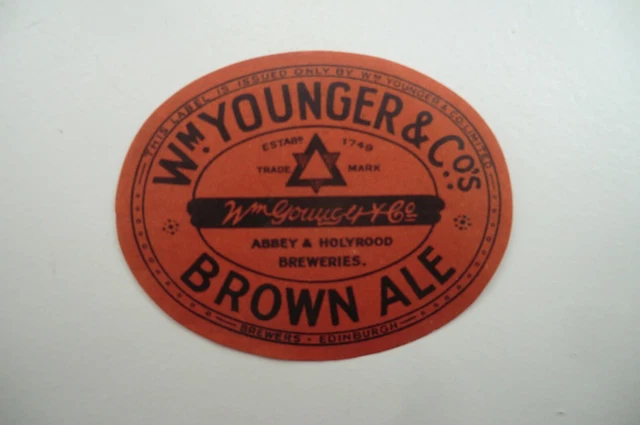 Wm Younger Edinburgh Brown Ale Bottled Abbey & Holyrood Brewery Bottle Label