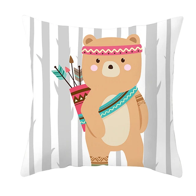 Pillow Case Eye-catching Fine Workmanship Animal Pattern Cushion Cover Portable
