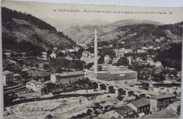 Vals The Bath 07 CPA Bridge And Valley de View La Bégude Factory Viscose 1912