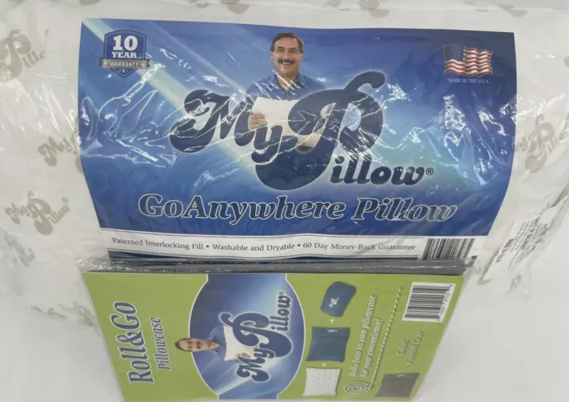 MyPillow Roll GoAnywhere Travel Pillow With pillowcase Small 12”X18” New Sealed