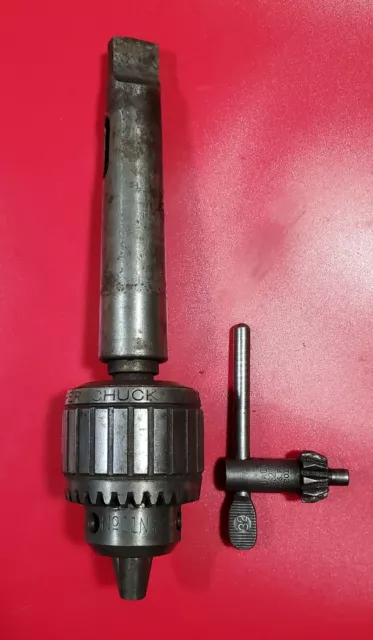 Jacobs 11N Heavy Duty Ball Bearing Chuck - 0 - 3/8" Cap With 3 Morse Taper & Key