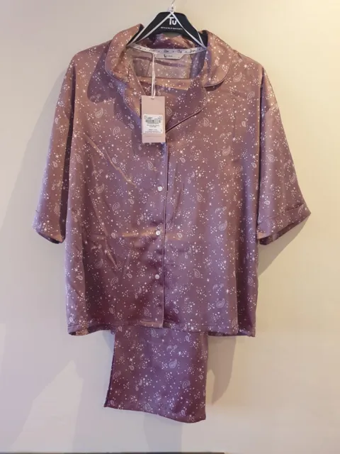 Brand New With Tags Womens Full Length Xmas Christmas Size 8 TU Pyjama Set!