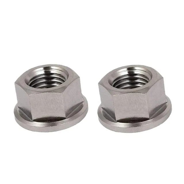 2Pcs M10 x 1.25 mm Non-Slip TC4 Titanium Ti Flanged  for Bicycle Motorcycle4124