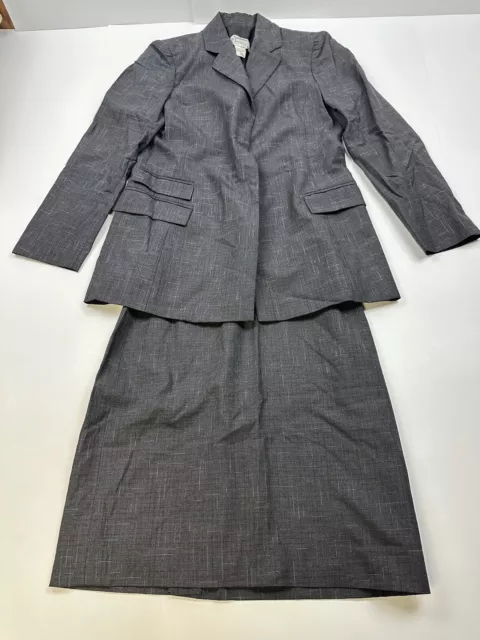 Claude Montana Women's Wool Gray 2-Piece Skirt Suit - Size 42