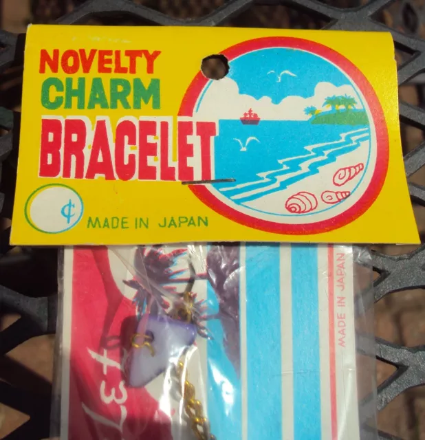 VINTAGE DIME STORE NOVELTY CHARM BRACELET JAPAN 1960s New Old Stock NOS