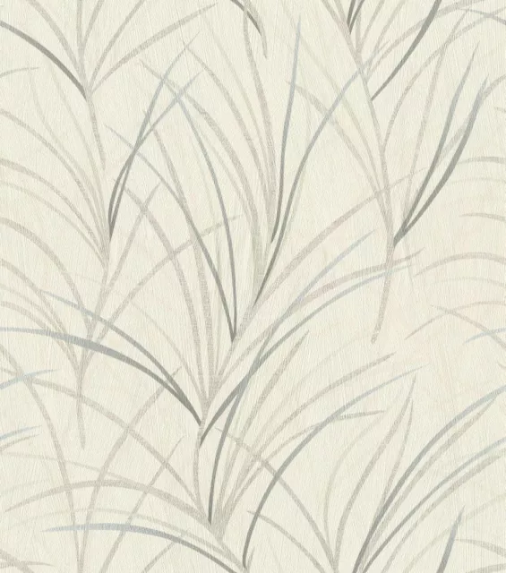 Rasch Tapete Rocknrolle 540659 Hierba Plata Blanco Azul Papel Pintado Fieltro