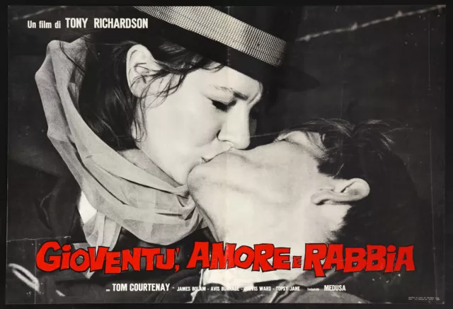 CINEMA-fotobusta GIOVENTU' AMORE E RABBIA courtenay, bolam, bunnage, RICHARDSON