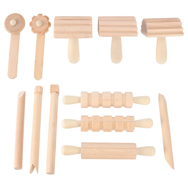 Kit 8 Guides En Bois Pour Argile Polymère & Poterie - Rouleau à Épaisseur Réglable - Outil Sculpture Modelage Pâtisserie - 3