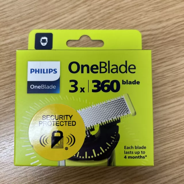 (K) Philips OneBlade 360 Pack of 3 x Replacement Blades Shaver Trimmer New