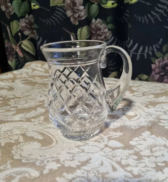 VTG Lead crystal small jug diamond cut, as new condition