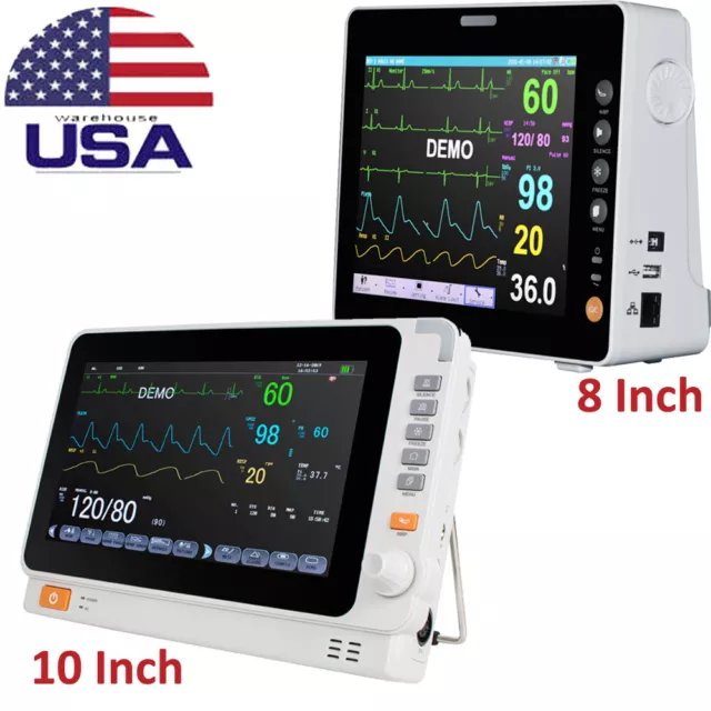 8/10Inch Multi-parameter Monitor ICU CCU Vital Sign Patient Monitor ECG NIBP FDA
