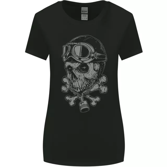 Biker Skull Rider Motorbike Motorcycle Womens Wider Cut T-Shirt