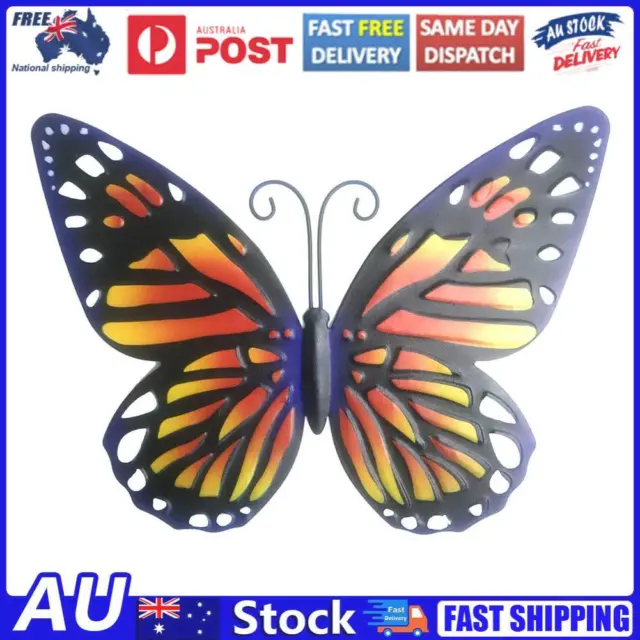 25cm Wrought Iron Insect Butterfly Decor Hanging Garden Metal Art (Organe)
