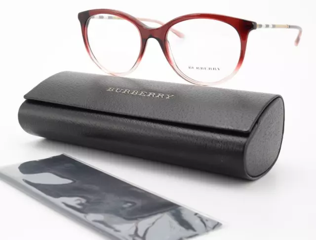 BURBERRY Brille Mod B 2244 Q 3553 52-18 140 Weinrot Vollrand Panto Italy + Etui